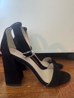 Maje Black Suede Block Heel Sandals